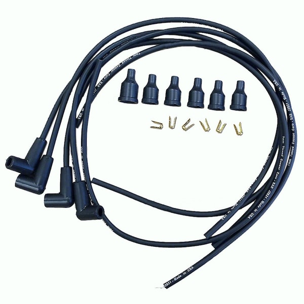 Spark Plug Wire Set 4 Cylinder Carbon Core Straight Boots Fits Ford